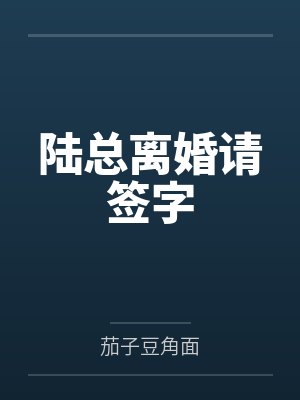 陆总离婚请签字